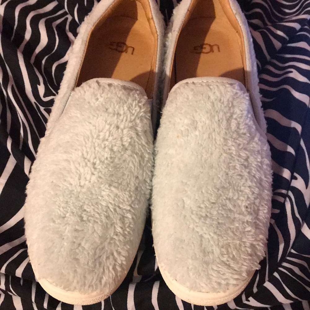 Light baby blue fuzzy sneakers
